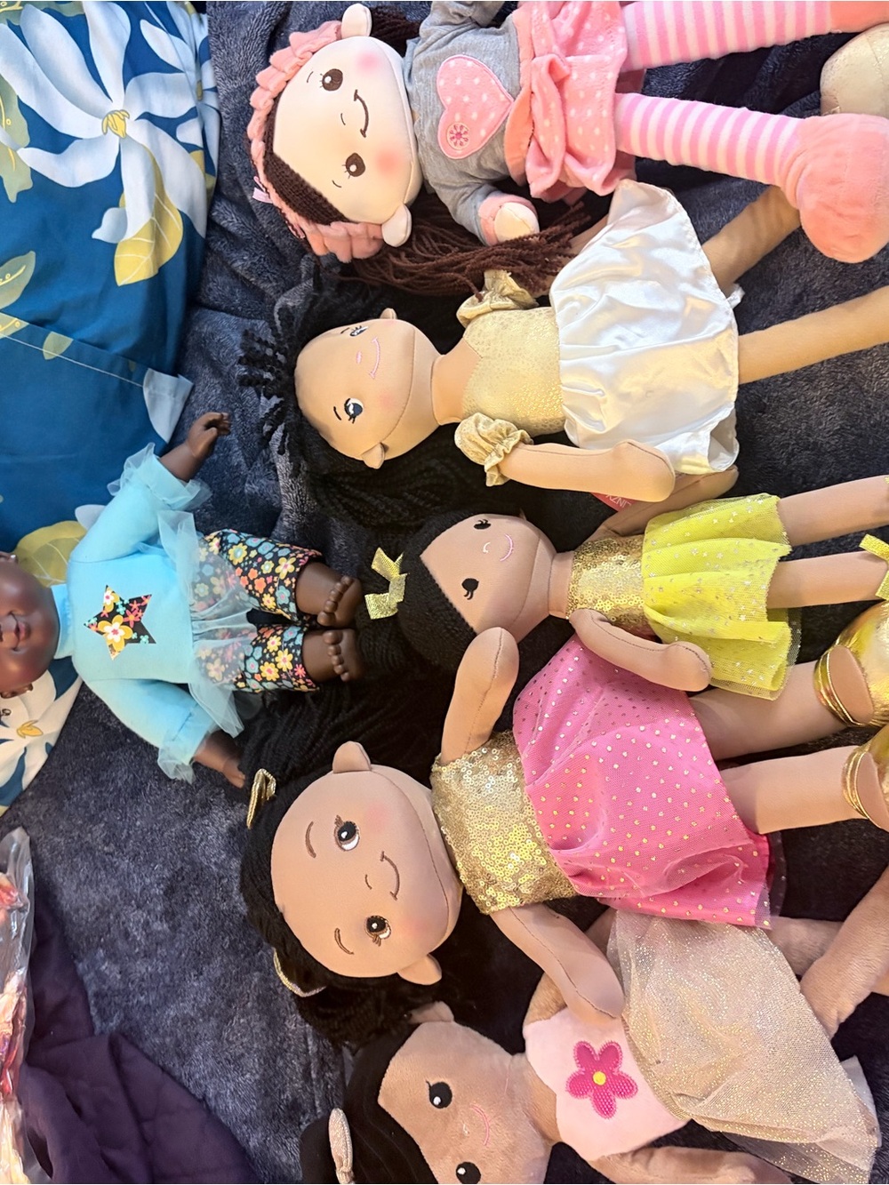 Plush Girls' Doll with Pink & Gold Dresses - Soft Cuddly Toy